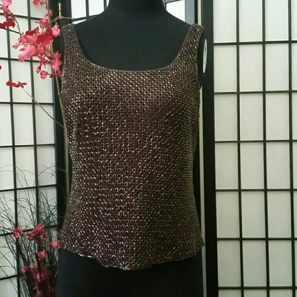 Beaded brown camisole